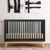 Soho 3-in-1 Convertible Crib - baby crib black + natural