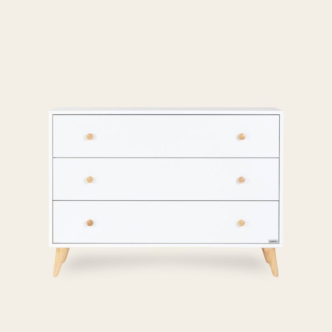 Austin 3-Drawer Dresser, White/Red Oak