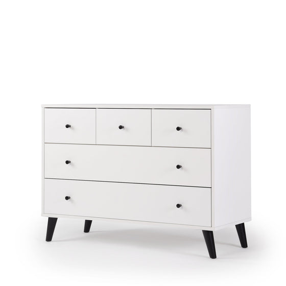 Austin 5-Drawer Nursery Dresser - dresser - white + black