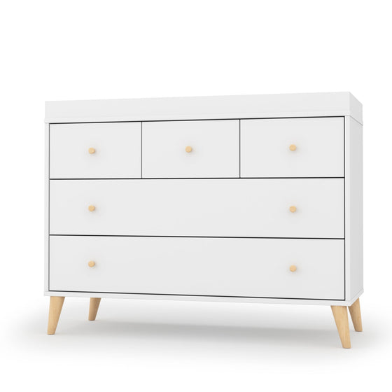 Austin 5-Drawer Nursery Dresser - dresser - white + natural