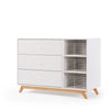 Central Park 3-drawer, Two Shelf Nursery Dresser - dresser - white + natural