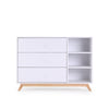 Central Park 3-drawer, Two Shelf Nursery Dresser - dresser - white + natural