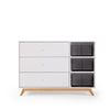 Central Park 3-drawer, Two Shelf Nursery Dresser - dresser - white + natural