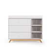 Central Park 3-drawer, Two Shelf Nursery Dresser - dresser - white + natural