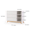 Central Park 3-drawer, Two Shelf Nursery Dresser - dresser - white + natural