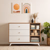Central Park 3-drawer, Two Shelf Nursery Dresser - dresser - white + red oak