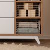 Central Park 3-drawer, Two Shelf Nursery Dresser - dresser - white + red oak