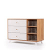 Central Park 3-drawer, Two Shelf Nursery Dresser - dresser - white + red oak