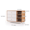 Central Park 3-drawer, Two Shelf Nursery Dresser - dresser - white + red oak
