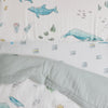 Cotton Muslin Toddler Bedding 3 Piece Set - Whales - Bedding Set - Whales