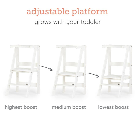 Folding Toddler Tower - White