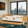 Fun Twin Bed - Kids Bed - White + Red Oak