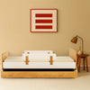 Fun Twin Bed - Kids Bed - White + Red Oak