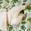 Cotton Muslin Crib Sheet - Tropical Leaf