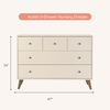 Austin 5 - Drawer Nursery Dresser - dresser - almond milk + walnut