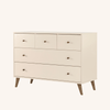 Austin 5 - Drawer Nursery Dresser - dresser - almond milk + walnut