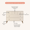 Austin 5 - Drawer Nursery Dresser - dresser - almond milk + walnut