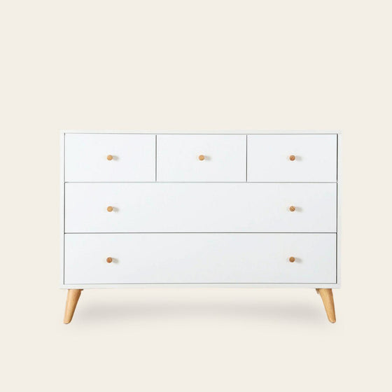 Austin 5 - Drawer Nursery Dresser - dresser - white + natural