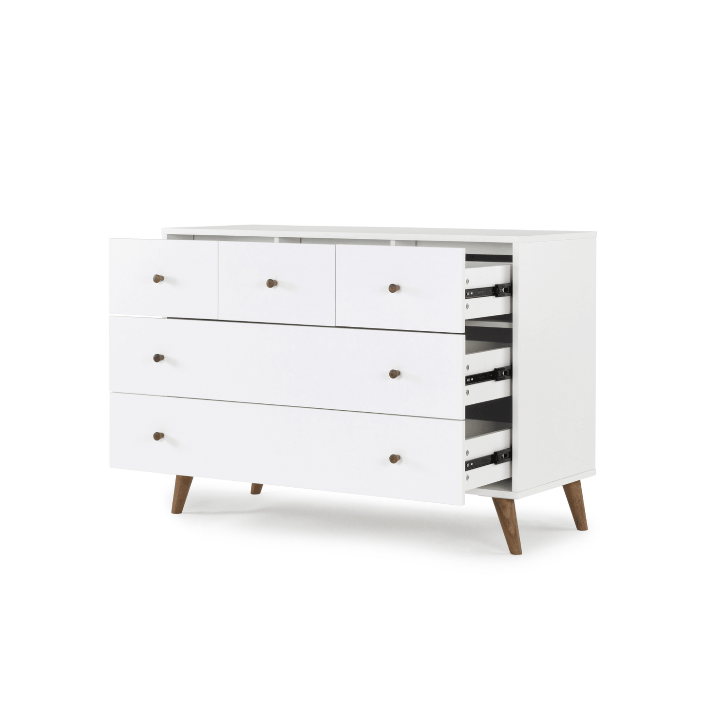 Austin 5-Drawer Dresser, White/Red Oak