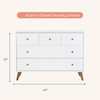 Austin 5 - Drawer Nursery Dresser - dresser - white + walnut
