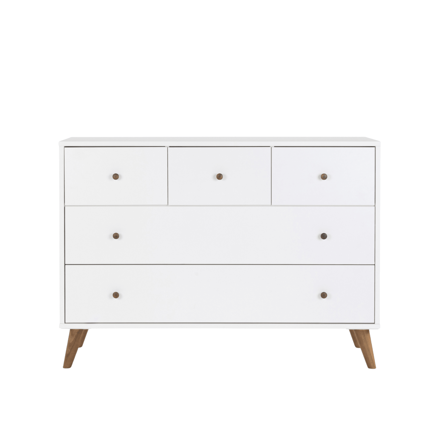 dadada Austin 5-Drawer Dresser - White / Natural dadada Austin 5-Drawer Dresser - White / Natural