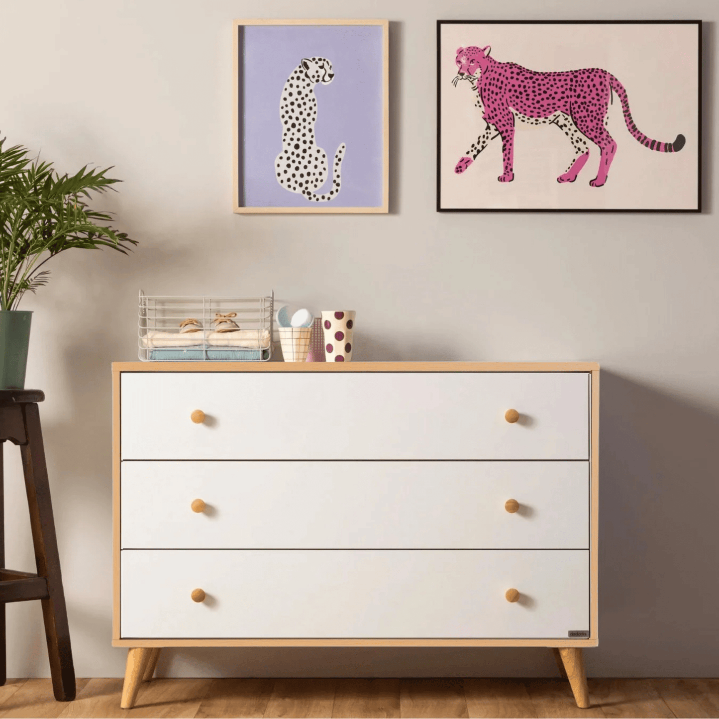 Austin & Lala Nursery Set - white+ red oak
