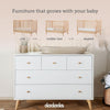 Baby Harmony Set - Bundle - Soho 3 - in - 1 Convertible Crib / White - Austin 5 - Drawer Nursery Dresser / white + natural
