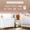 Baby Harmony Set - Bundle - Soho 3 - in - 1 Convertible Crib / White - Austin 5 - Drawer Nursery Dresser / white + natural