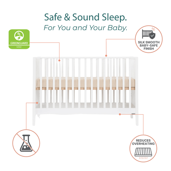 Baby Mini Harmony Set - Bundle - Soho 3 - in - 1 Convertible Crib / White - Austin 3 - Drawer Dresser / white + natural