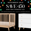 Baby Mini Harmony Set - Bundle - Soho 3 - in - 1 Convertible Crib / White - Austin 3 - Drawer Dresser / white + natural
