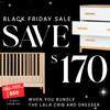 Black Friday Exclusive | Lala Little Dreamers Set - Bundle - LaLa 3 - in - 1 Convertible Crib / natural - LaLa Little 3 - Drawer Dresser / Default Title - dadada gift card / $50.00