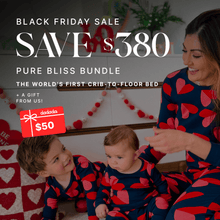  Black Friday Exclusive | Pure Bliss Bundle - Bundle - Bliss 4 - in - 1 Convertible Crib / natural - Bliss 6 - Drawer Nursery Dresser / White + Natural - dadada gift card / $50.00
