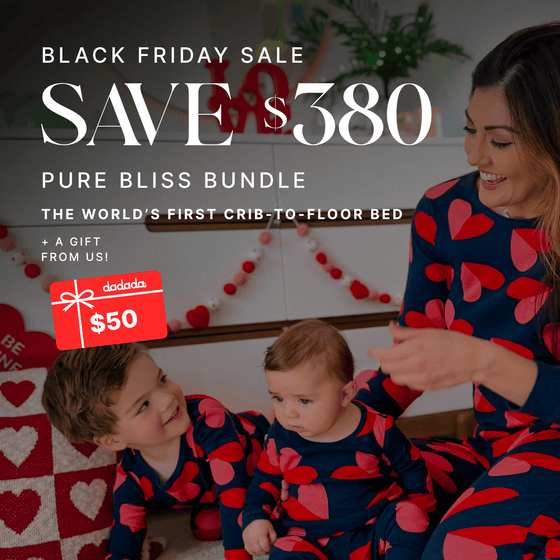 Black Friday Exclusive | Pure Bliss Bundle - Bundle - Bliss 4 - in - 1 Convertible Crib / natural - Bliss 6 - Drawer Nursery Dresser / White + Natural - dadada gift card / $50.00