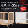 Black Friday Exclusive | Soho x Central Park Collection - Bundle - Soho 3 - in - 1 Convertible Crib / White - Central Park 3 - Drawer, Two Shelf Nursery Dresser / white + natural - dadada gift card / $50.00