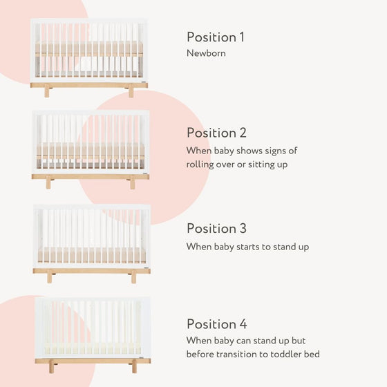 Bliss 4 - in - 1 Convertible Crib - cribs - white + natural