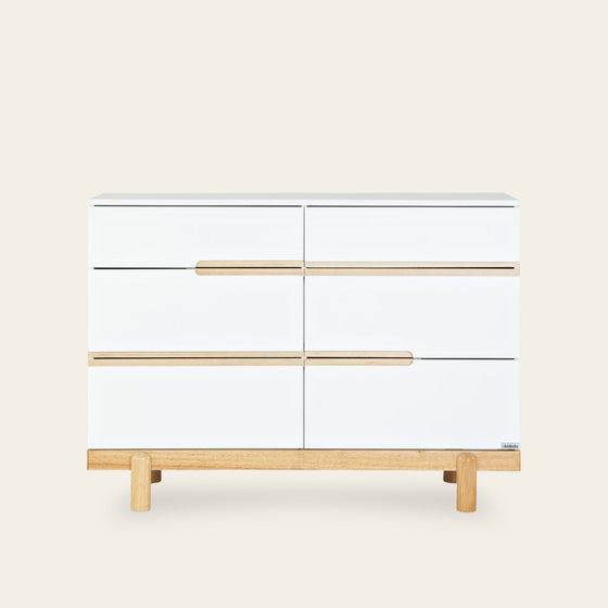 Bliss 6 - Drawer Nursery Dresser - dresser - White + Natural