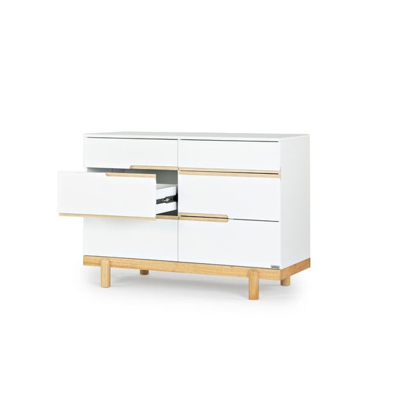 Bliss 6 - Drawer Nursery Dresser - dresser - White + Natural