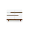 Bliss 6 - Drawer Nursery Dresser - dresser - White + Walnut