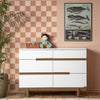 Bliss 6 - Drawer Nursery Dresser - dresser - White + Walnut