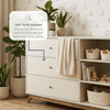 Central Park 3 - Drawer, Two Shelf Nursery Dresser - dresser - almond milk + walnut