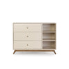Central Park 3 - Drawer, Two Shelf Nursery Dresser - dresser - almond milk + walnut