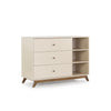Central Park 3 - Drawer, Two Shelf Nursery Dresser - dresser - almond milk + walnut