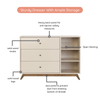 Central Park 3 - Drawer, Two Shelf Nursery Dresser - dresser - almond milk + walnut