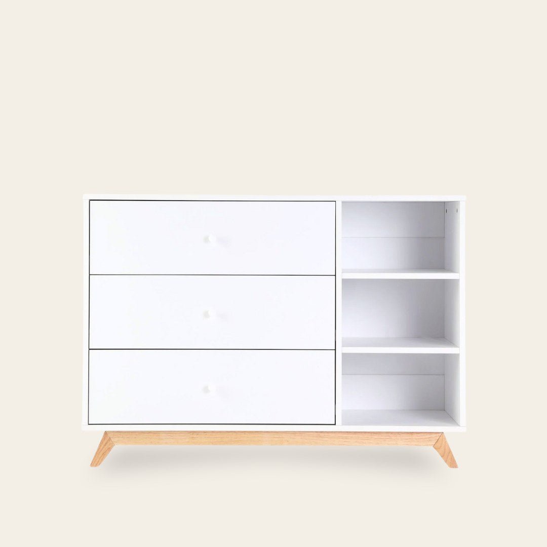 Central Park 3-Drawer Dresser, Almond Milk/Walnut Central Park 3-Drawer Dresser, Almond Milk/Walnut