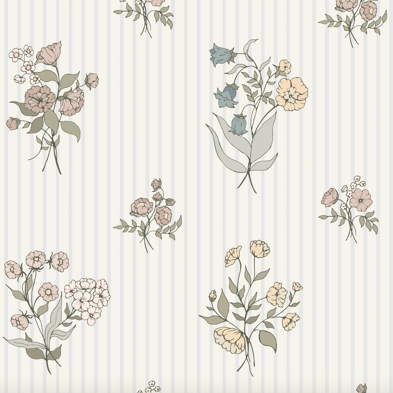 Cosie Wallpaper by Ali Anni - Blue Stripe