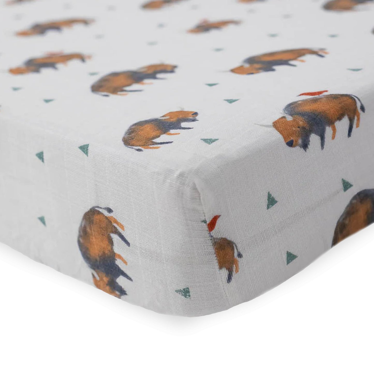 Cotton Muslin Crib Sheet - Bison - Crib Sheet - Bison