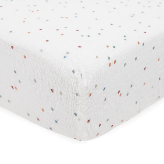 Cotton Muslin Crib Sheet - Dots - Crib Sheet - Dots
