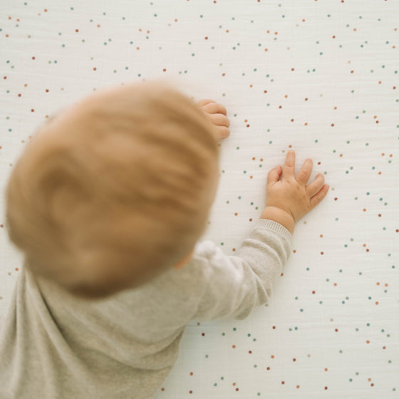 Cotton Muslin Crib Sheet - Dots - Crib Sheet - Dots