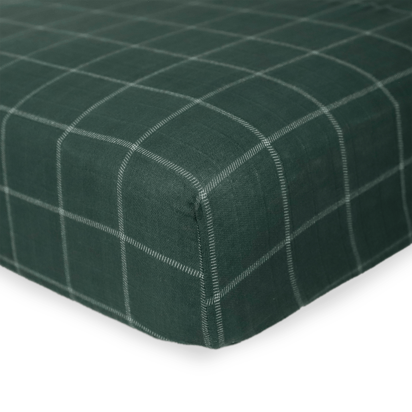 Cotton Muslin Crib Sheet - Evergreen Plaid - Crib Sheet - Evergreen Plaid