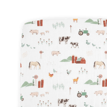  Cotton Muslin Crib Sheet - Farmyard - Crib Sheet - Farmyard